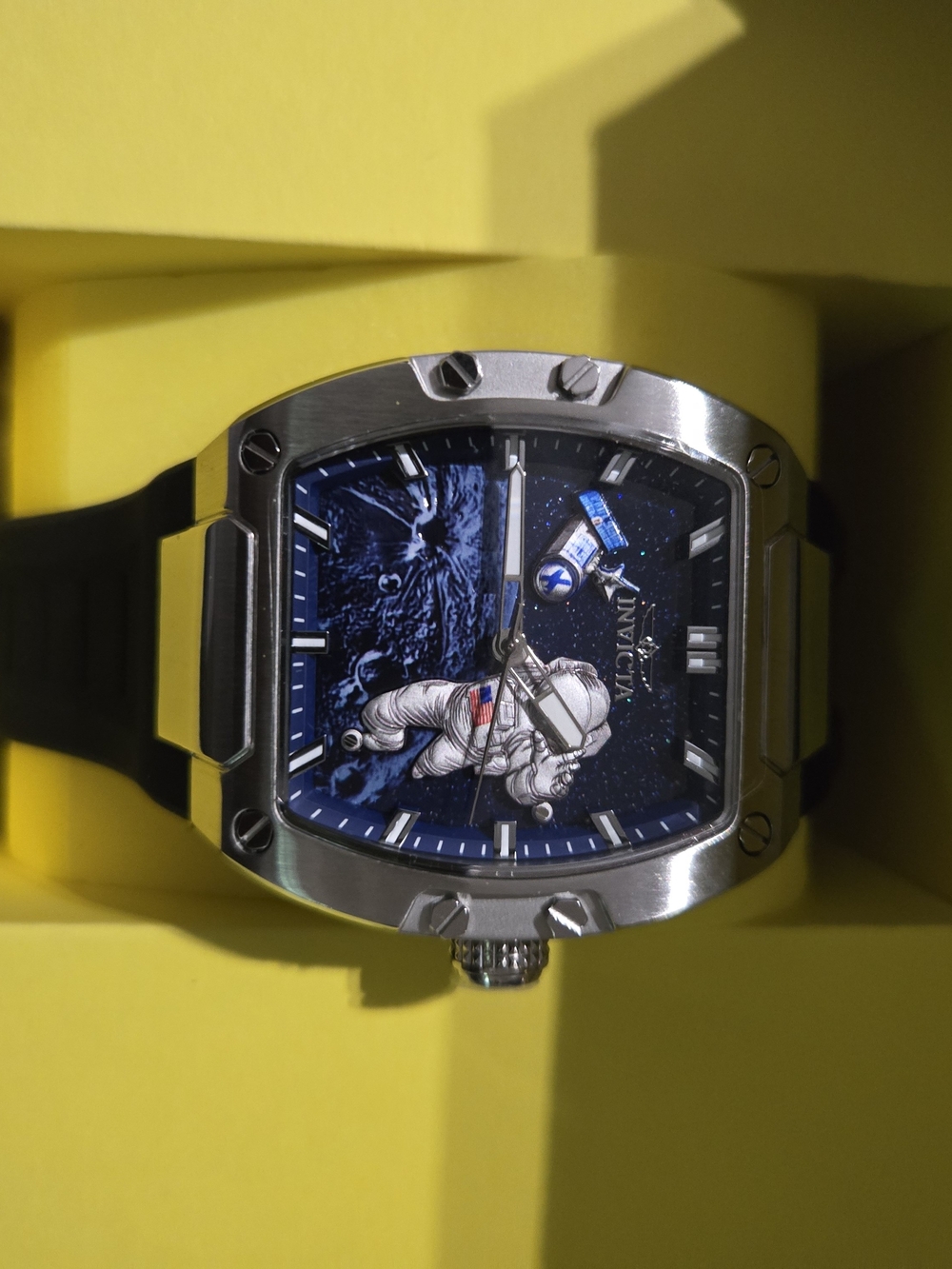 Invicta Blue Dial Astronaut Motif Watch with Black Strap - Picture 2 of 3